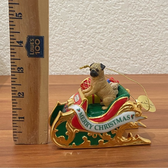 2005 DANBURY MINT The First Annual Santa’s Helper Pug Dog Ornament - Picture 8 of 16